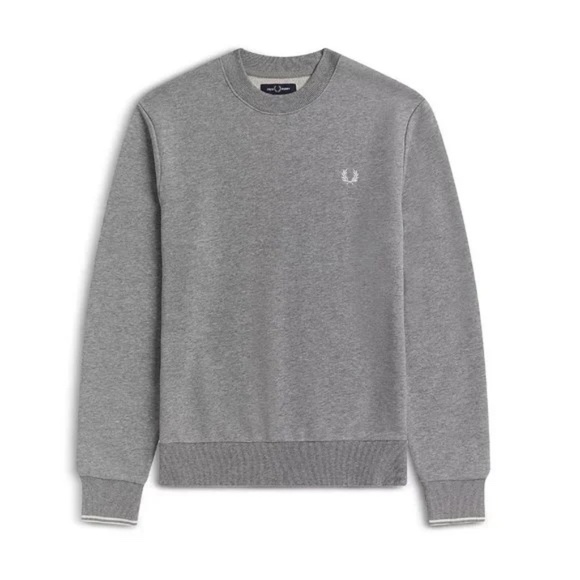 Fred Perry Sweatshirt Grey Steel - Size SMALL - M7535 - MSRP $125 NWT -50% OFF